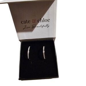 Cate & Chloe Silver Crystal Hoop Earrings